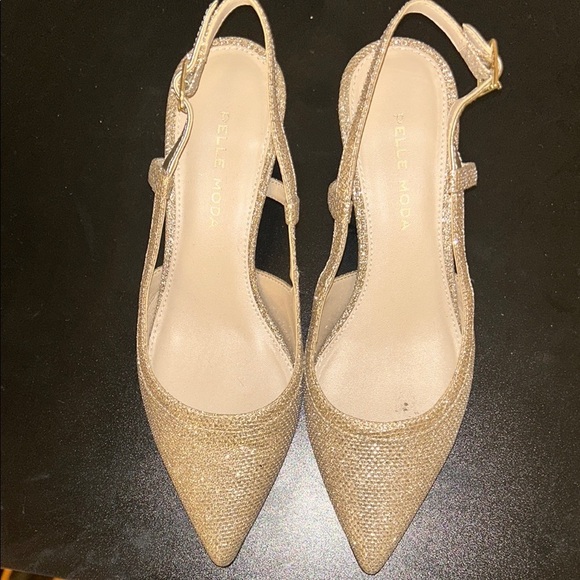 Pelle moda Deena 2 Low Heel Slingback gold size 5 - Picture 3 of 8